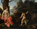 Der Putten, die Venus den Hirsch präsentieren, der Adonis getötet hat - Schule Roms — Ansicht des Kunstwerks