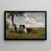 Bergère und zwei Kühe auf einer Wiese - Rosa Bonheur — gerahmtes Bild an der Wand