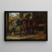 Zwei Pferde in einer Stallung - Rosa Bonheur — gerahmtes Bild an der Wand