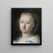 Junge Frau mit Blumen in den Haaren - Rosalba Carriera — gerahmtes Bild an der Wand