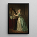 Selbstporträt mit einer Harfe - Rose-Adélaïde Ducreux — gerahmtes Bild an der Wand