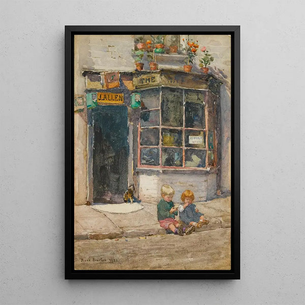 Atelier der Schuhmacher an der Lancelot Place, Knightsbridge - Rose Barton — gerahmtes Bild an der Wand