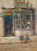 Atelier der Schuhmacher an der Lancelot Place, Knightsbridge - Rose Barton — Ansicht des Kunstwerks