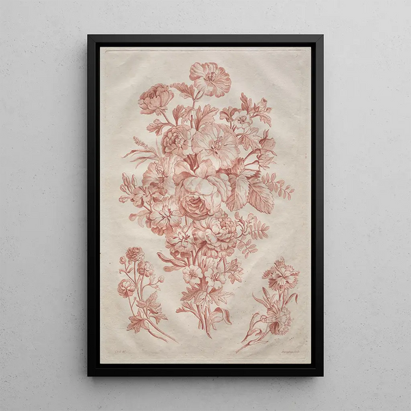 Blumenstrauß - Roubillac — gerahmtes Bild an der Wand