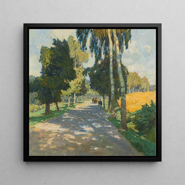 Route bordée d'arbres à Bruntl - Carl Moll