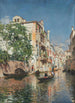 Ein venezianischer Kanal mit der Basilika San Marco in der Ferne - Rubens Santoro — Ansicht des Kunstwerks
