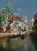 Gondeln auf einem venezianischen Kanal mit Santa Maria della Salute in der Ferne - Rubens Santoro — Ansicht des Kunstwerks