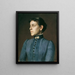 Begegnungen mit einer Dame in blauem Kleid - Rudolf Bacher — gerahmtes Bild an der Wand