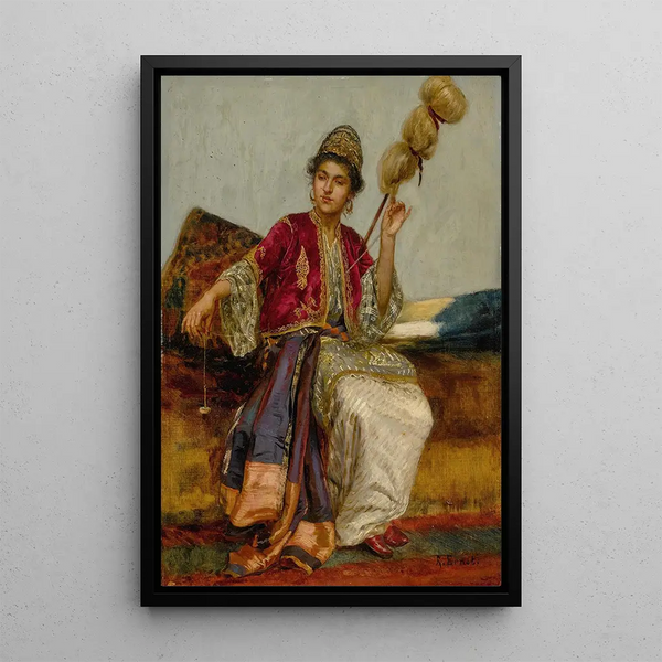 La Fileuse - Rudolf Ernst — gerahmtes Bild an der Wand
