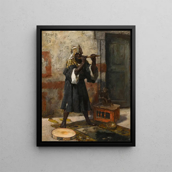 Der Flötenspieler - Rudolf Ernst — gerahmtes Bild an der Wand