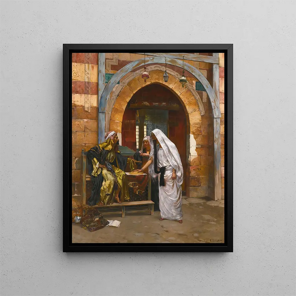 Die Wahrsagerin - Rudolf Ernst — gerahmtes Bild an der Wand