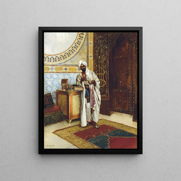 Die Schmuckschatulle - Rudolf Ernst — gerahmtes Bild an der Wand