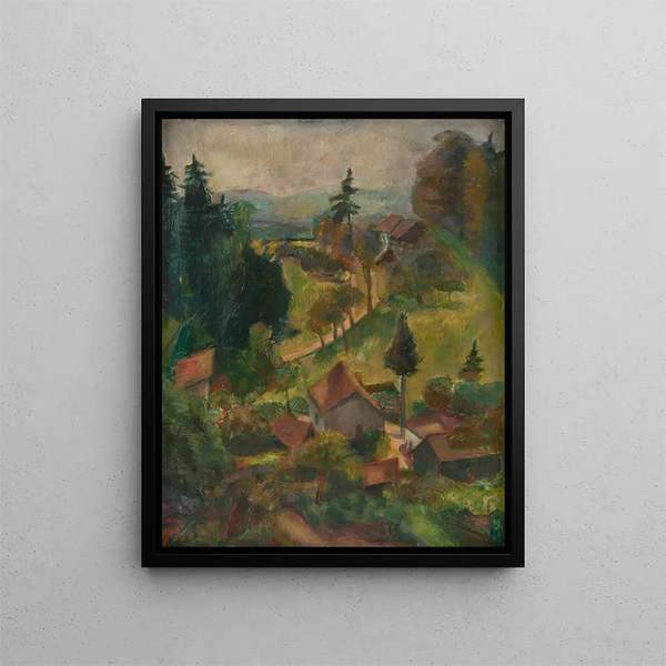 Landschaft des Dorfes - Rudolf Grossmann — gerahmtes Bild an der Wand