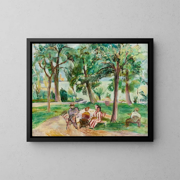 Garten in Langenargen mit Hans Purrmann - Rudolf Grossmann — gerahmtes Bild an der Wand