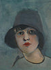 Portrait einer Dame mit Hut - Rudolf Kremlička — Ansicht des Kunstwerks
