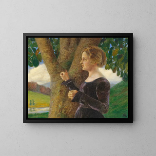 Rudolf Riemerschmid - Junge Frau in violettem Samtkleid.webp