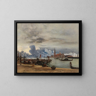 Rudolf von Alt - Blick nach San Giorgio Maggiore von der Mole in Venedig.webp