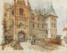 Pont und Eingang des Schlosses von Leby - Rudolf von Alt — Ansicht des Kunstwerks