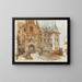 Pont und Eingang des Schlosses von Leby - Rudolf von Alt — gerahmtes Bild an der Wand