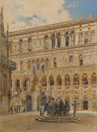 Rudolf von Alt - Courtyard of the Doges Palace Venice.webp