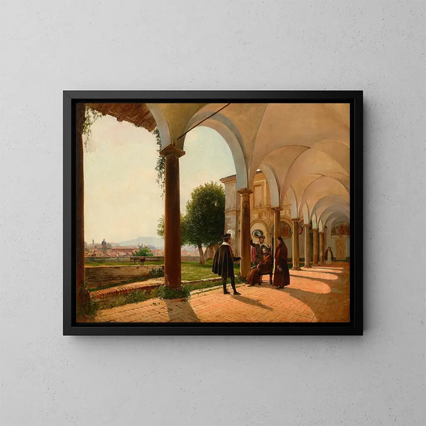 Der Tod von Torquato Tasso in Sant'Onofrio am Gianicolo, Rom - Rudolf von Alt — gerahmtes Bild an der Wand