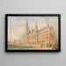 L'Hotel de Ville von Wien und der Rathausplatz mit Figuren - Rudolf von Alt — gerahmtes Bild an der Wand