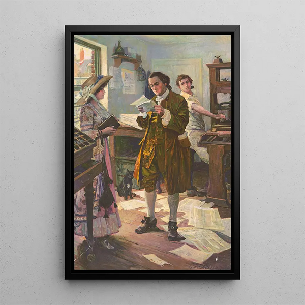 Benjamin Franklin Drucker Philadelphia - S.M. Arthurs — gerahmtes Bild an der Wand