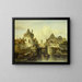 Vue imaginaire basée sur le Kolksluis d'Amsterdam - Salomon Leonardus Verveer — gerahmtes Bild an der Wand