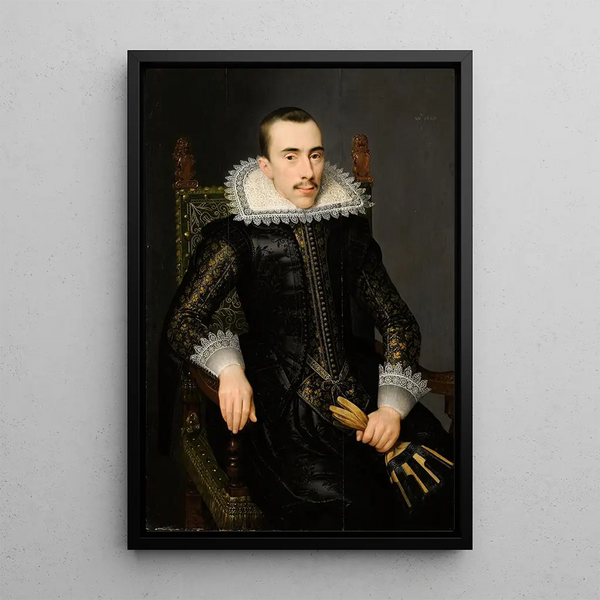 Portrait eines Mannes möglicherweise Walterus Fourmenois 1596-1653 - Salomon Mesdach — gerahmtes Bild an der Wand