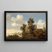 Flusslandschaft mit einem Boot - Salomon van Ruysdael — gerahmtes Bild an der Wand