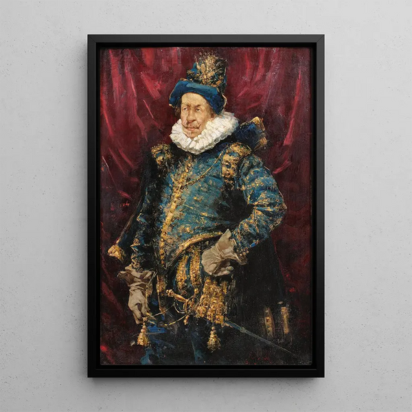 Ein Ritter - Salvador Sánchez Barbudo — gerahmtes Bild an der Wand