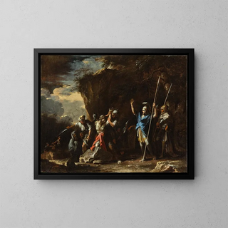 Salvator Rosa - Scene from Greek history The deafmute son of King Croesus prevents the Persians from killing his father.webp