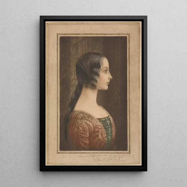 Portrait eines jungen Mädchens aus der Renaissance - Samuel Arlent Edwards — gerahmtes Bild an der Wand