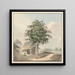 Saint sitzend an einem Sockel unter einem Baum - Samuel Davis — gerahmtes Bild an der Wand