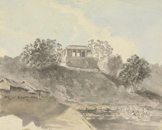 Flusslandschaft mit Gebäuden - Samuel Davis — Ansicht des Kunstwerks