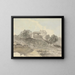 Flusslandschaft mit Gebäuden - Samuel Davis — gerahmtes Bild an der Wand