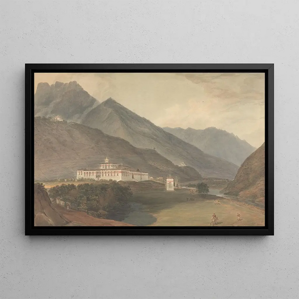 Der Palast des Deib Rajan in Tassisudon - Samuel Davis — gerahmtes Bild an der Wand