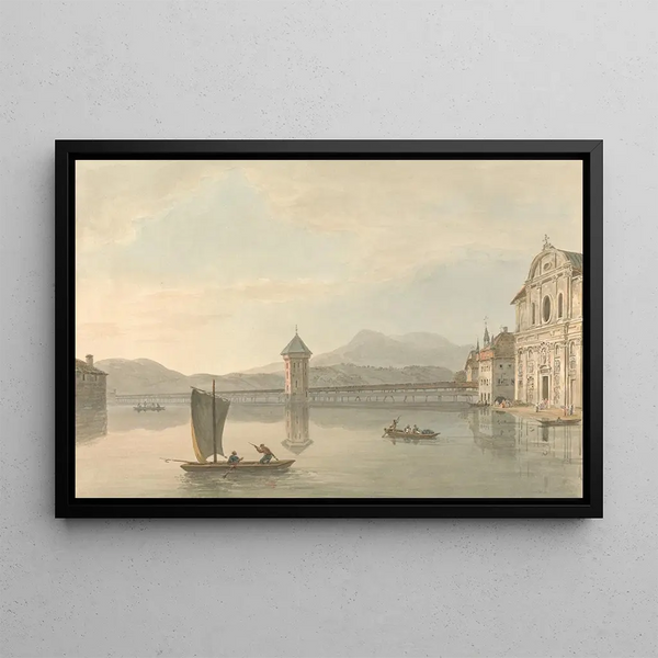 Vue à Lucerne, le collège des Jésuites - Samuel Davis — gerahmtes Bild an der Wand