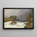 Flusslandschaft mit Haus - Samuel H Owen — gerahmtes Bild an der Wand