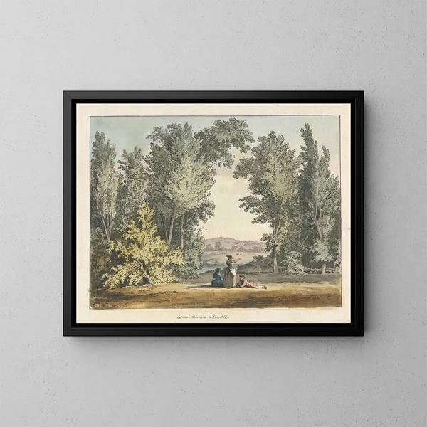 zwischen Chiswick und Brentford - Samuel Hieronymus Grimm — gerahmtes Bild an der Wand