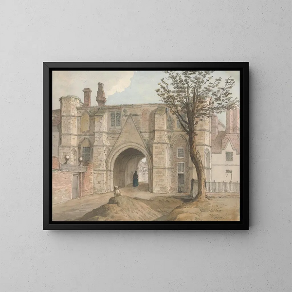 Die Haus des Klostergärtners von Reading - Samuel Hieronymus Grimm — gerahmtes Bild an der Wand