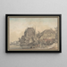Ansicht eines Dorfes am Flussufer - Samuel Hieronymus Grimm — gerahmtes Bild an der Wand