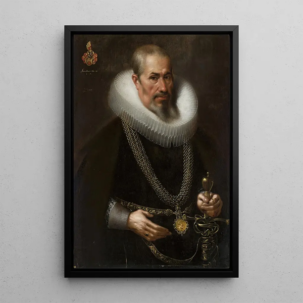 Portrait eines Mannes mit Frack - Samuel Hofmann — gerahmtes Bild an der Wand