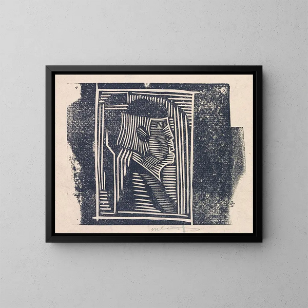 Profil de tête fantaisiste en hachures - Samuel Jessurun de Mesquita — gerahmtes Bild an der Wand