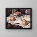 Stillleben mit Birnen und einem Weinglas - Samuel John Peploe — gerahmtes Bild an der Wand