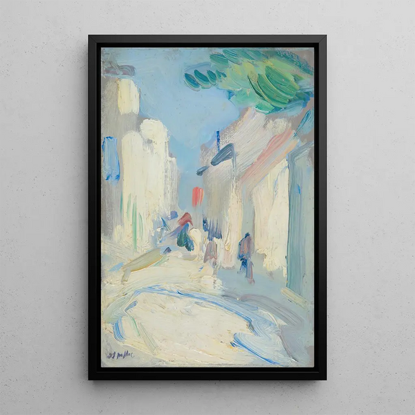 Straßenszene in Frankreich - Samuel John Peploe — gerahmtes Bild an der Wand
