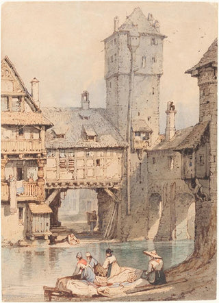 Samuel Prout - Laundresses before the Wasserturm Nuremberg.webp