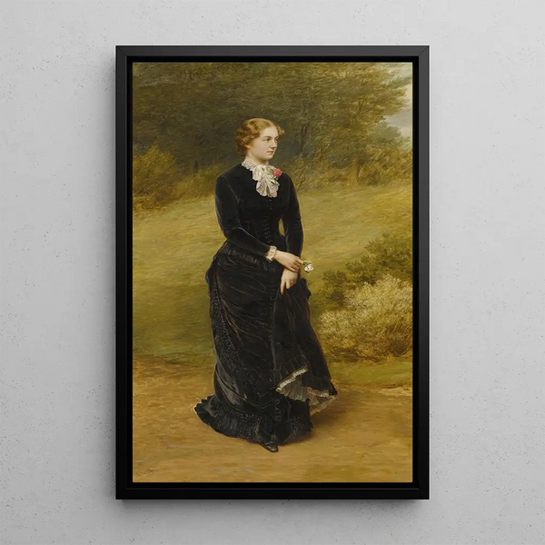 Dame in Schwarz - Samuel Sidley — gerahmtes Bild an der Wand