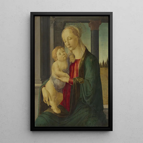 Die Jungfrau mit Kind - Sandro Botticelli — gerahmtes Bild an der Wand