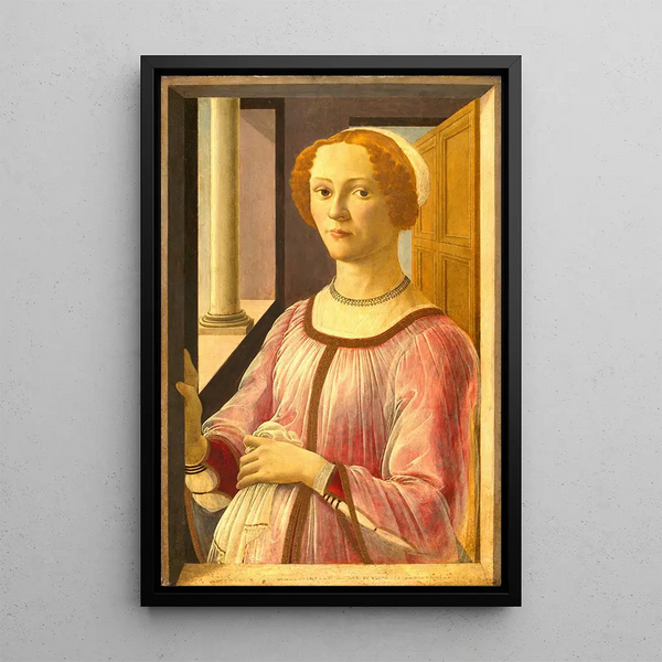 Portrait de Smeralda Bandinelli - Sandro Botticelli — gerahmtes Bild an der Wand